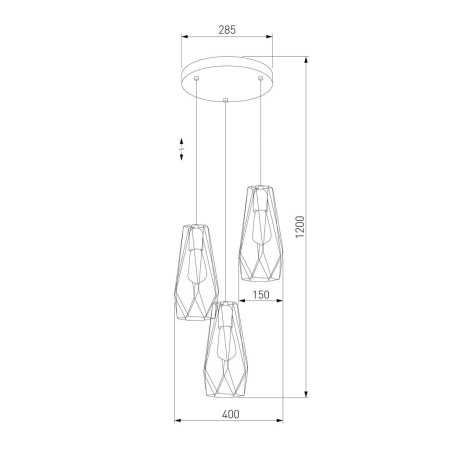 Подвесная люстра TK Lighting 2697 Lugo Gold