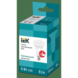 Лампа светодиодная IEK E14 5W 4000K матовая LLE-R50-5-230-40-E14