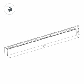 Трековый светодиодный светильник для магнитного шинопровода Arlight Mag-Laser-45-L480-27W Warm3000 032648