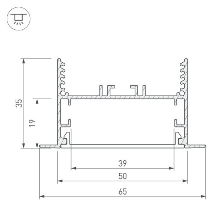 Профиль Arlight SL-Linia65-F-2000 Anod 029033