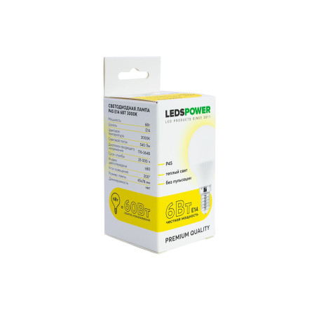 Светодиодная лампа LEDS POWER P45 E14 8Вт 4000К 006741