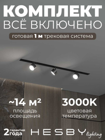 Встраиваемая однофазная трековая система Hesby Lighting Skylite №13 со светильниками HSBL_kompl_S013_VI1B3K