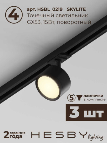 Встраиваемая однофазная трековая система Hesby Lighting Skylite №13 со светильниками HSBL_kompl_S013_VI1B3K
