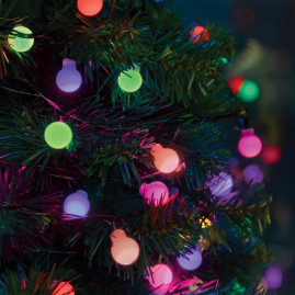 Светодиодная гирлянда Feron CL585 Мультишарики 12м 230V мультиколор, c питанием от сети, черный шнур 51451
