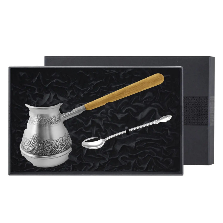 Набор для кофе посереб. 2 пр. + футляр