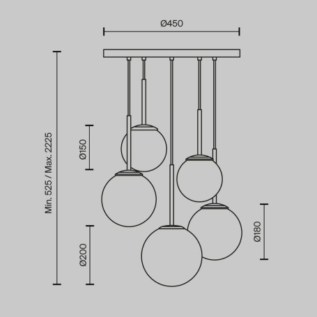 Подвесная люстра Maytoni Basic form MOD321PL-05B