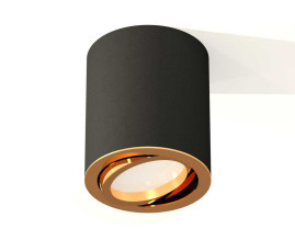 Комплект накладного поворотного светильника Ambrella light XS7422003 SBK/PYG черный песок/золото желтое полированное (C7422, N7004)