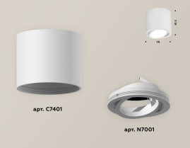 Комплект накладного светильника Ambrella light Techno Spot XS7401001 SWH белый песок (C7401, N7001)