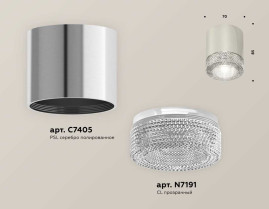 Комплект накладного светильника Ambrella light Techno Spot XS7405004 PSL/CL серебро полированное/прозрачный (C7405, N7191)