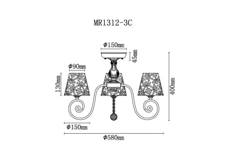 Потолочная люстра MyFar Ceiling Luna MR1312-3C