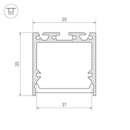 Профиль с рассеивателем Arlight SL-LINE-3535-2500 BLACK+OPAL 027986
