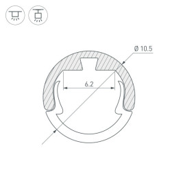 Профиль Arlight Round-D10.5-2000 Anod Black 033036