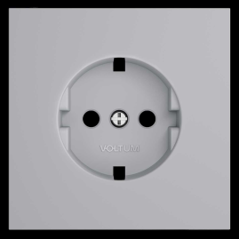Накладка для розетки с заземлением, S70 (серый) Voltum VLS000616