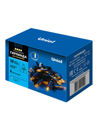 Светодиодная гирлянда Uniel Свечки 220V теплый белый ULD-S0600-030/SGA Warm White IP20 Candles UL-00005469
