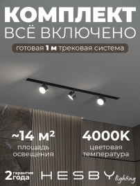 Встраиваемая однофазная трековая система Hesby Lighting Skylite №13 со светильниками HSBL_kompl_S013_VI1B4K