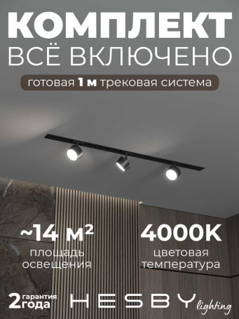 Встраиваемая однофазная трековая система Hesby Lighting Skylite №13 со светильниками HSBL_kompl_S013_VI1B4K