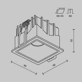 Встраиваемый светильник Maytoni Technical Alfa LED DL043-01-10W3K-SQ-W-1