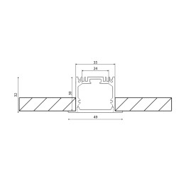 Профиль встраиваемый DesignLed LE.4932-R 010356