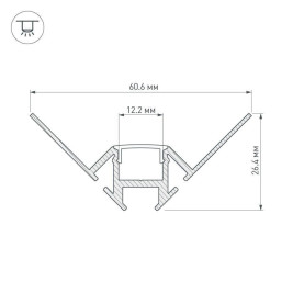 Профиль Arlight ARH-DECORE-S12-INT-2000 ANOD внутренний 023868