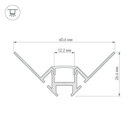 Профиль Arlight ARH-DECORE-S12-INT-2000 ANOD внутренний 023868