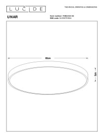 Потолочный светодиодный светильник Lucide Unar 79185/60/02