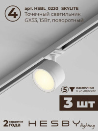 Встраиваемая однофазная трековая система Hesby Lighting Skylite №13 со светильниками HSBL_kompl_S013_VI1W3K
