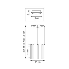 Комплект с подвесной люстрой Lightstar Tubo (574723+747243 (5шт) L5T747243