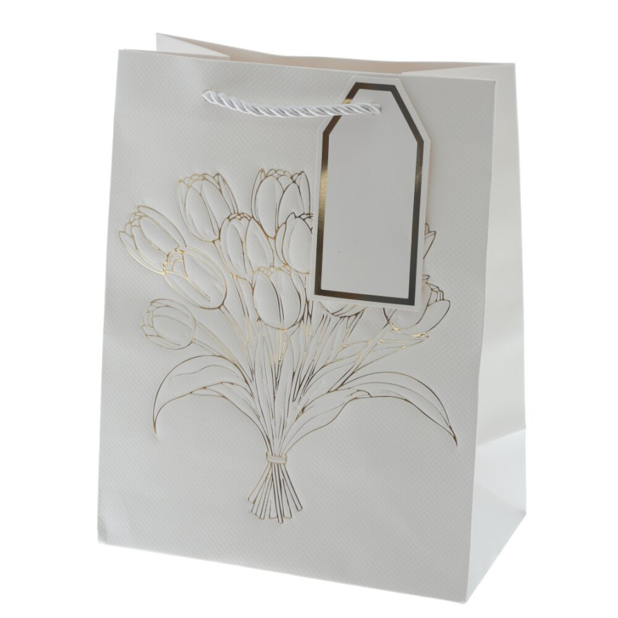 Пакет подарочный S (бумага 210г/м2, блок 12шт), L18 W10 H23 см, 4в.