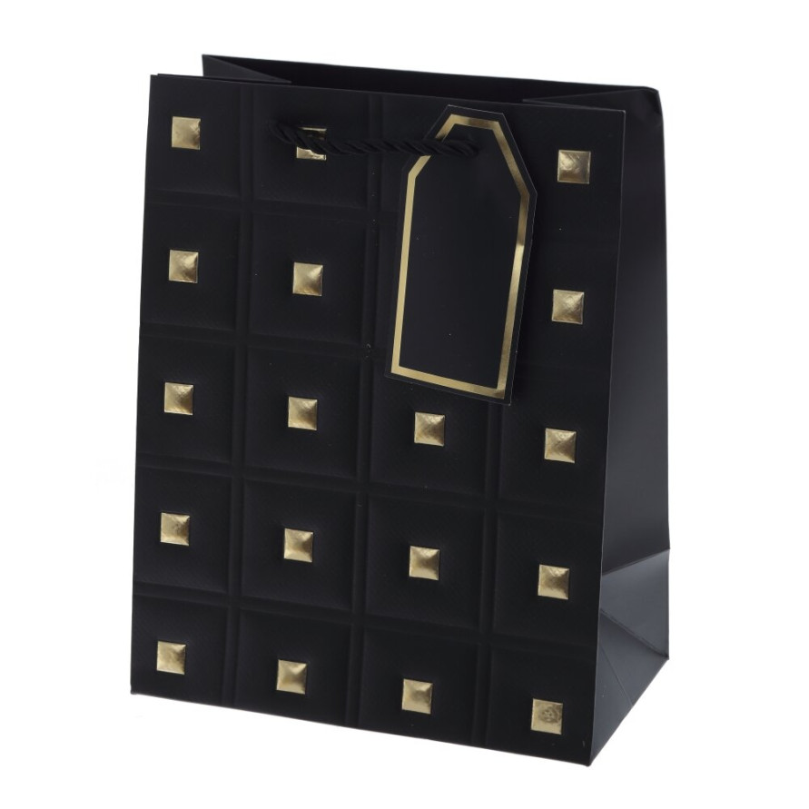 Пакет подарочный S (бумага 210г/м2, блок 12шт), L18 W10 H23 см, 4в.