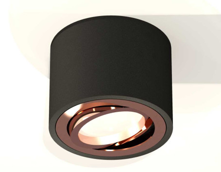 Комплект накладного светильника Ambrella light Techno Spot XS7511005 SBK/PPG черный песок/золото розовое полированное (C7511, N7005)