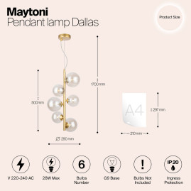 Подвесной светильник Maytoni Dallas MOD545PL-06G