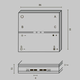 Беспроводная панель управления Maytoni Lighting control Zigbee DRC035-Z-8-B