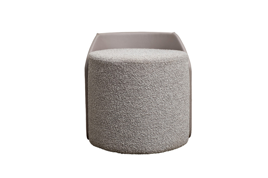 Пуф Bruno букле/искусственная кожа серый