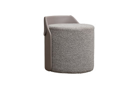 Пуф Bruno букле/искусственная кожа серый