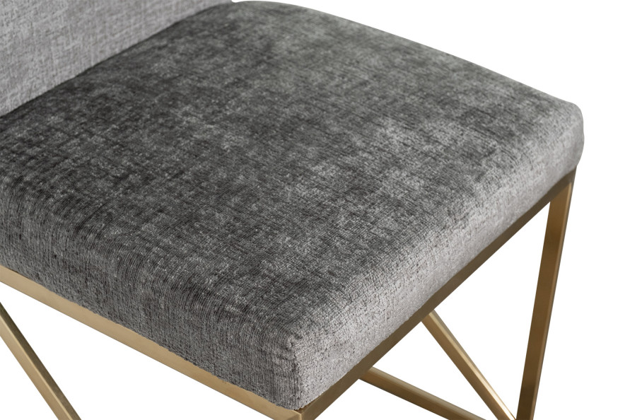 Стул шенилл серый/золото