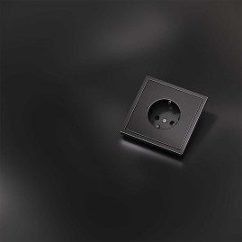 Накладка для розетки с заземлением, S70 Metal (антрацит) Voltum VLSM000612