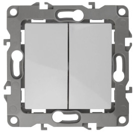 Переключатель двухклавишный ЭРА 12 10AX 250V 12-1106-01 Б0014663