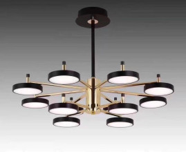 Люстра подвесная Alfa Light F3824-12 BK+GD LED 2 COLOUR