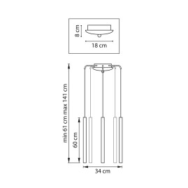 Комплект с подвесной люстрой Lightstar Tubo (574723+747333 (5шт) L5T747333