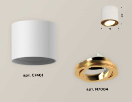 Комплект накладного светильника Ambrella light Techno Spot XS7401004 SWH/PYG белый песок/золото желтое полированное (C7401, N7004)