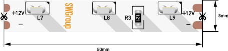Светодиодная лента SWG 4,8W/m 60LED/m 315SMD холодный белый 5M 002200
