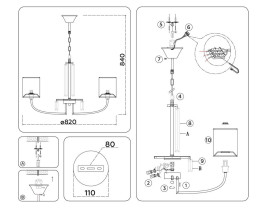 Подвесная люстра Ambrella Light High Light Classic LH71273