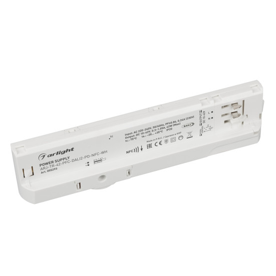 Блок питания для трековых систем ARJ-TR-42-PFC-DALI2-PD-NFC-WH (42W, 10-42V, 0.3-1.05 A, 4TR) Arlight 055293