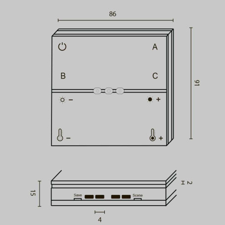 Беспроводная панель управления Maytoni Lighting control Zigbee DRC035-Z-8-W