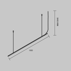 Шинопровод подвесной 1м горизонтальный Maytoni Technical ARITY Busbar trunkings Arity TRX233-HL-1B