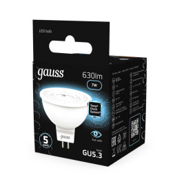 Лампа светодиодная Gauss GU5.3 7W 4100K матовая 101505207