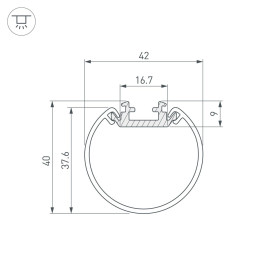 Профиль Arlight Round-D40-2000 Anod 044517