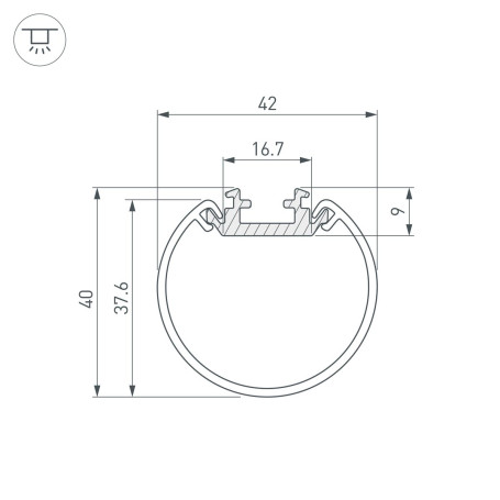 Профиль Arlight Round-D40-2000 Anod 044517
