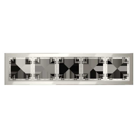 Рамка стеклянная Voltum S70 на 5 постов, (кашемир, стекло) VLS110503