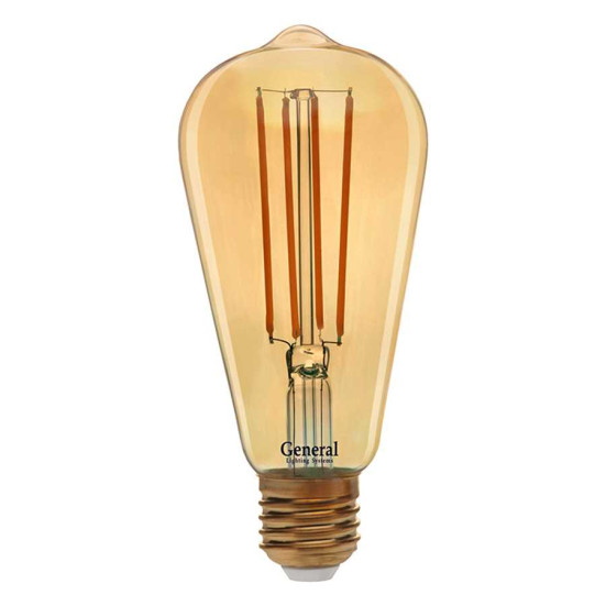 Лампа General GLDEN-ST64S-DEM-13-230-E27-2700 Золотая 1/5/20